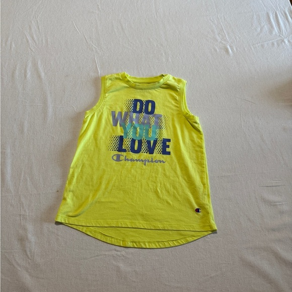 Champion Bright Yellow Graphic Tank Girls Size 10/12 - Picture 1 of 7